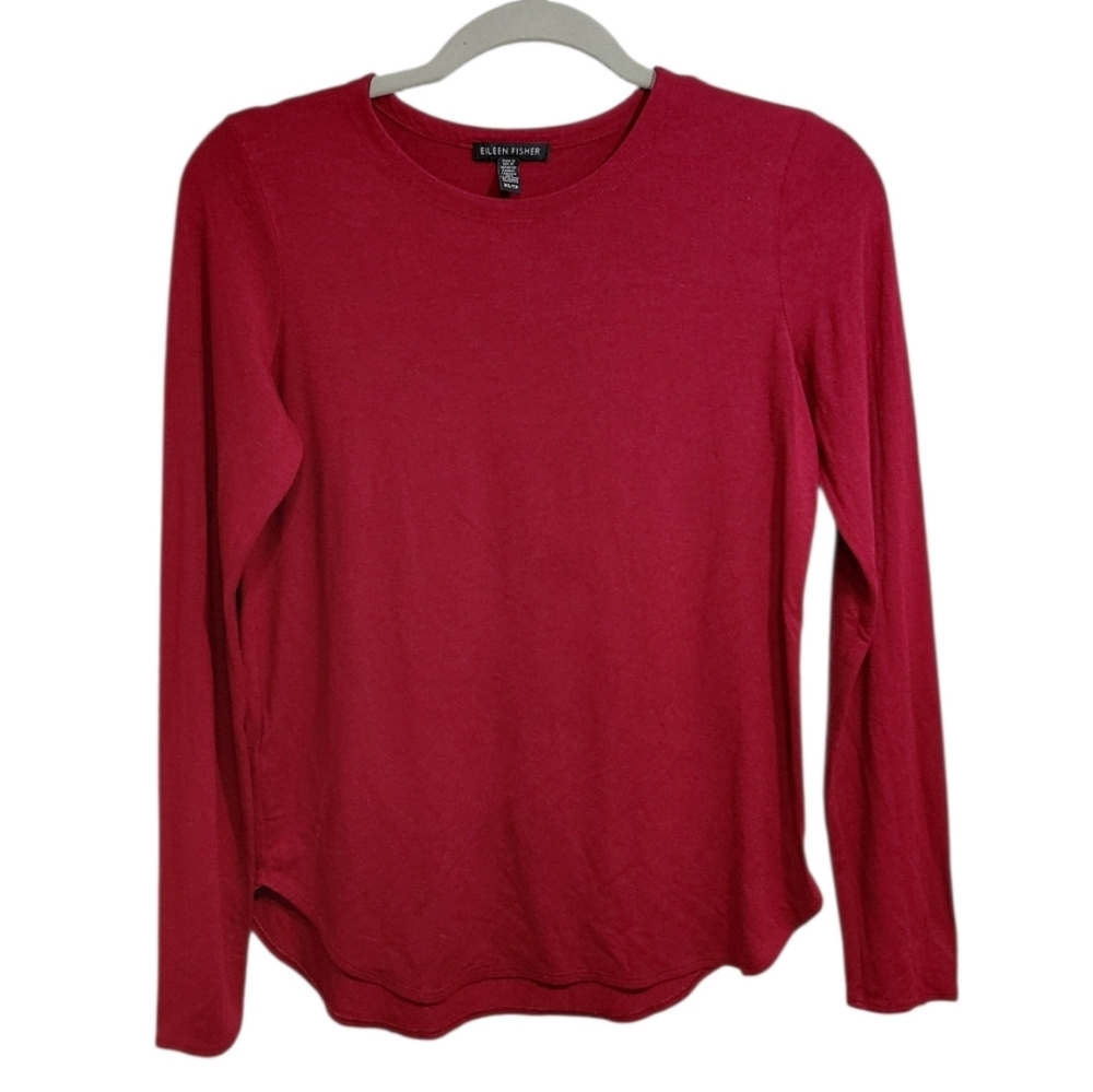 Eileen Fisher Red Long Sleeve Tunic